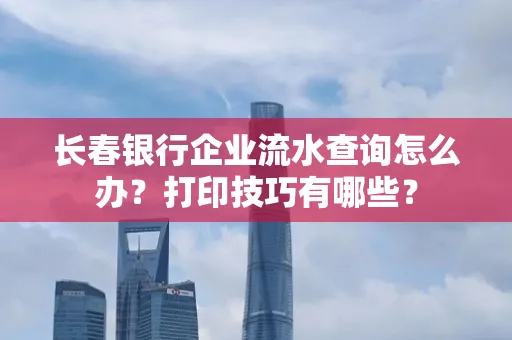 长春银行企业流水查询怎么办?打印技巧有哪些?